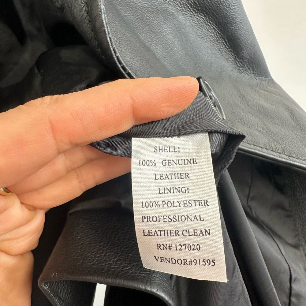 Vintage Y2K Metrostyle Black Leather Blazer Jacket Collared Size S - Picture 8 of 9